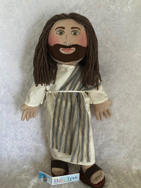 Jesus Doll with Jesus 2024 Plush Lamb and Staff~Handmade Good Shepherd Jesus Rag Doll~Unique Christian Gift~Get Well Gift~Halo Toys